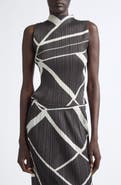 Pleats Please Issey Miyake Fold Line Pleated Sleeveless Top