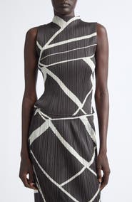 Pleats Please Issey Miyake Fold Line Pleated Sleeveless Top