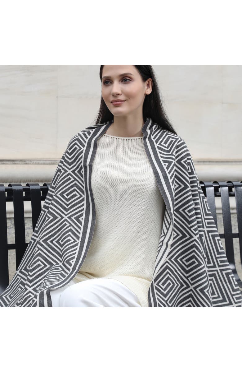 Youzey The Emma Scarf, Alternate, color, Dark Grey/Cream