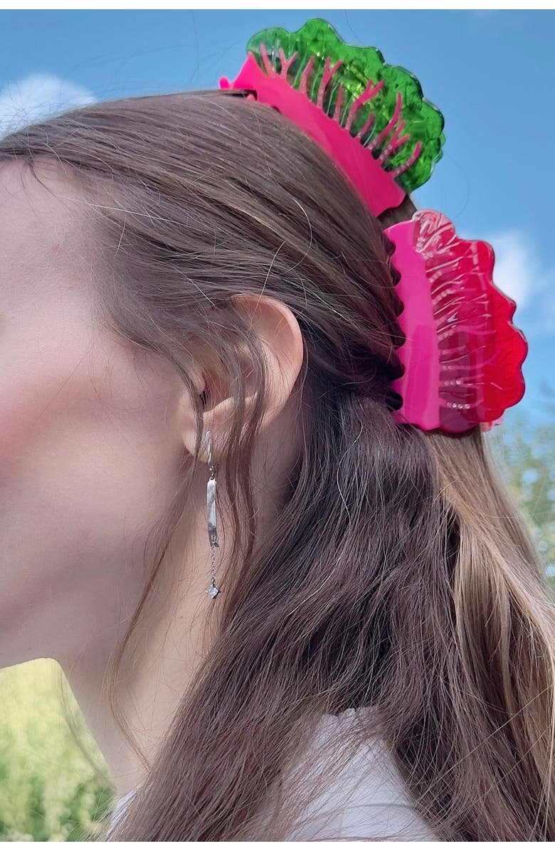 Centinelle Glowing Chard Hair Claw, Alternate, color, Green