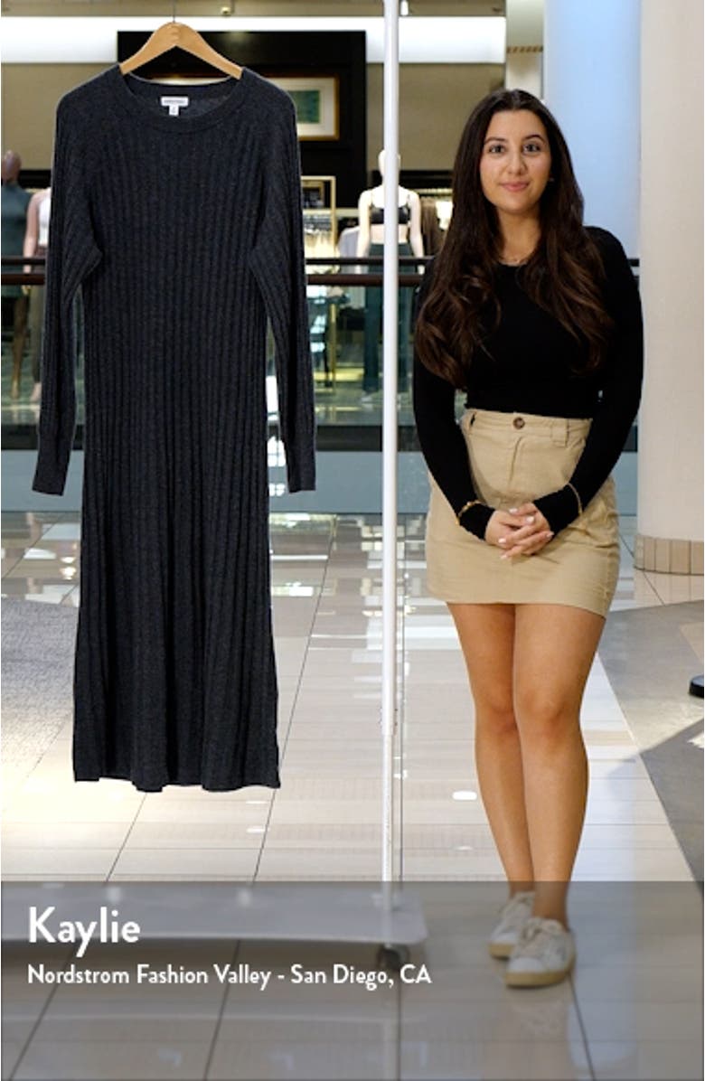 Long Sleeve Wool & Cashmere Sweater Dress, sales video thumbnail