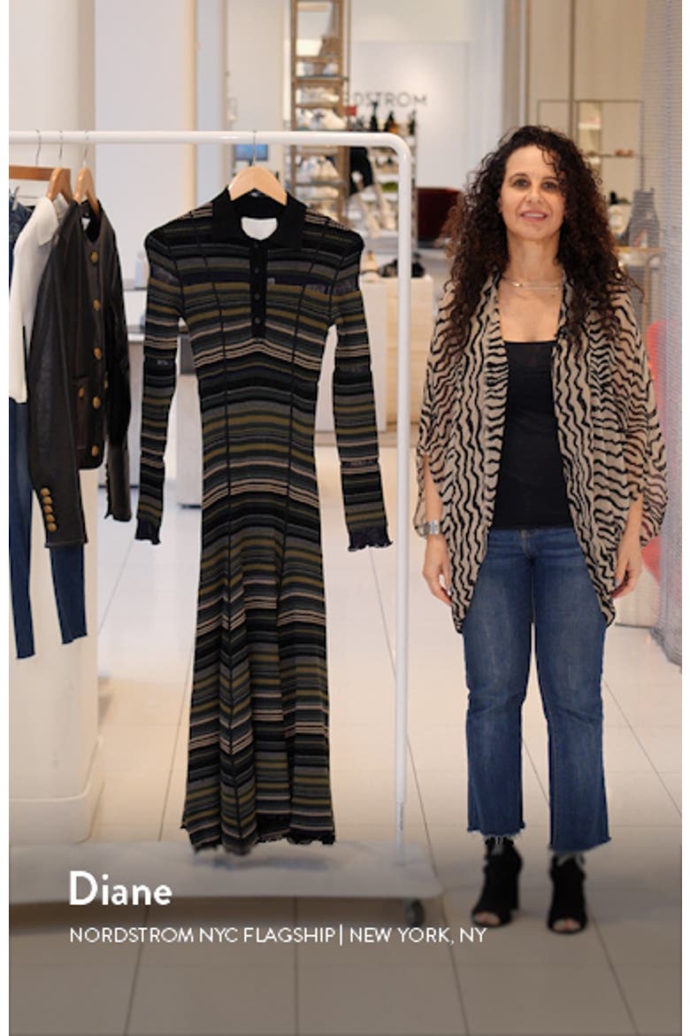 Stripe Long Sleeve Knit Shirtdress video