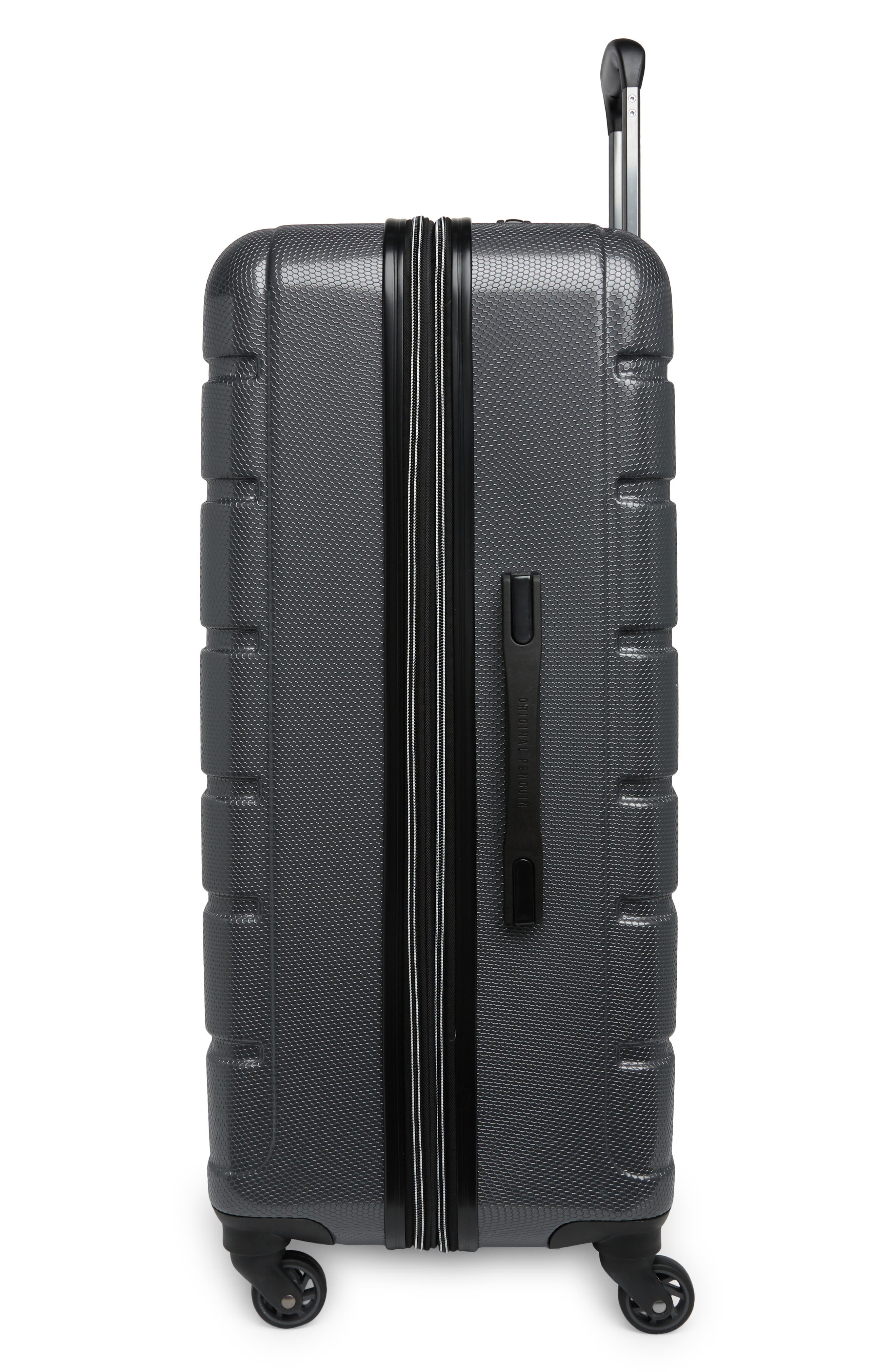 Original Penguin Crimson Check-In Spinner Luggage, Alternate, color, 