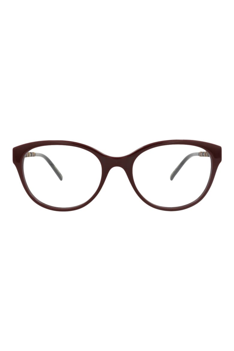 55mm Clear Cat Eye Optical Glasses, Main, color, BURGUNDY GOLD TRANSPARENT