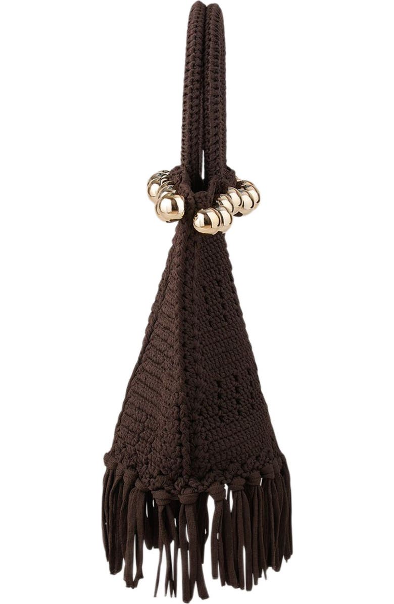 SANDRO Small beaded fringed crochet bag, Alternate, color,