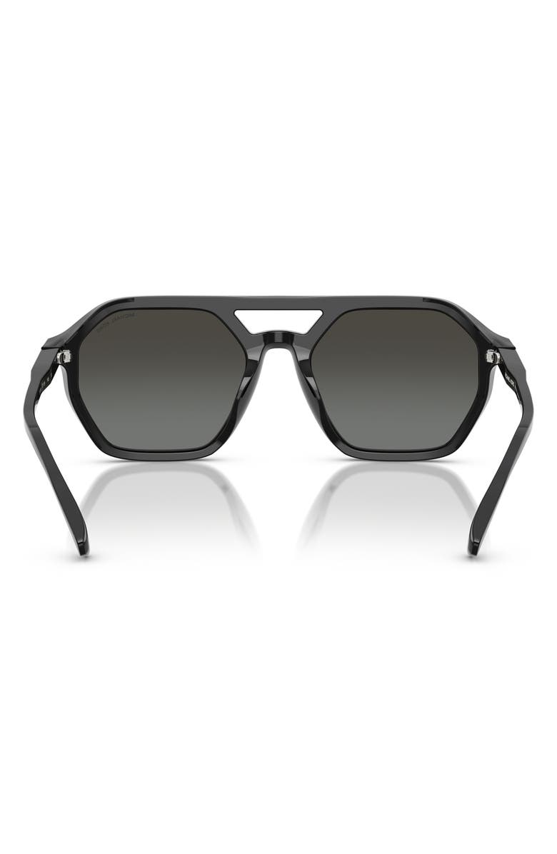 Michael Kors Jackson Hole 57mm Pilot Sunglasses, Alternate, color, Black / Silver Flash Gradient