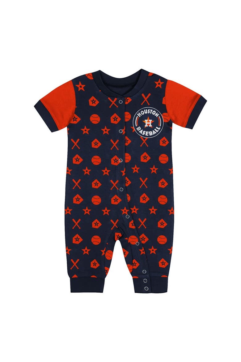 Newborn  Navy Houston Astros Hard 90 Coveralls, Alternate, color, Navy