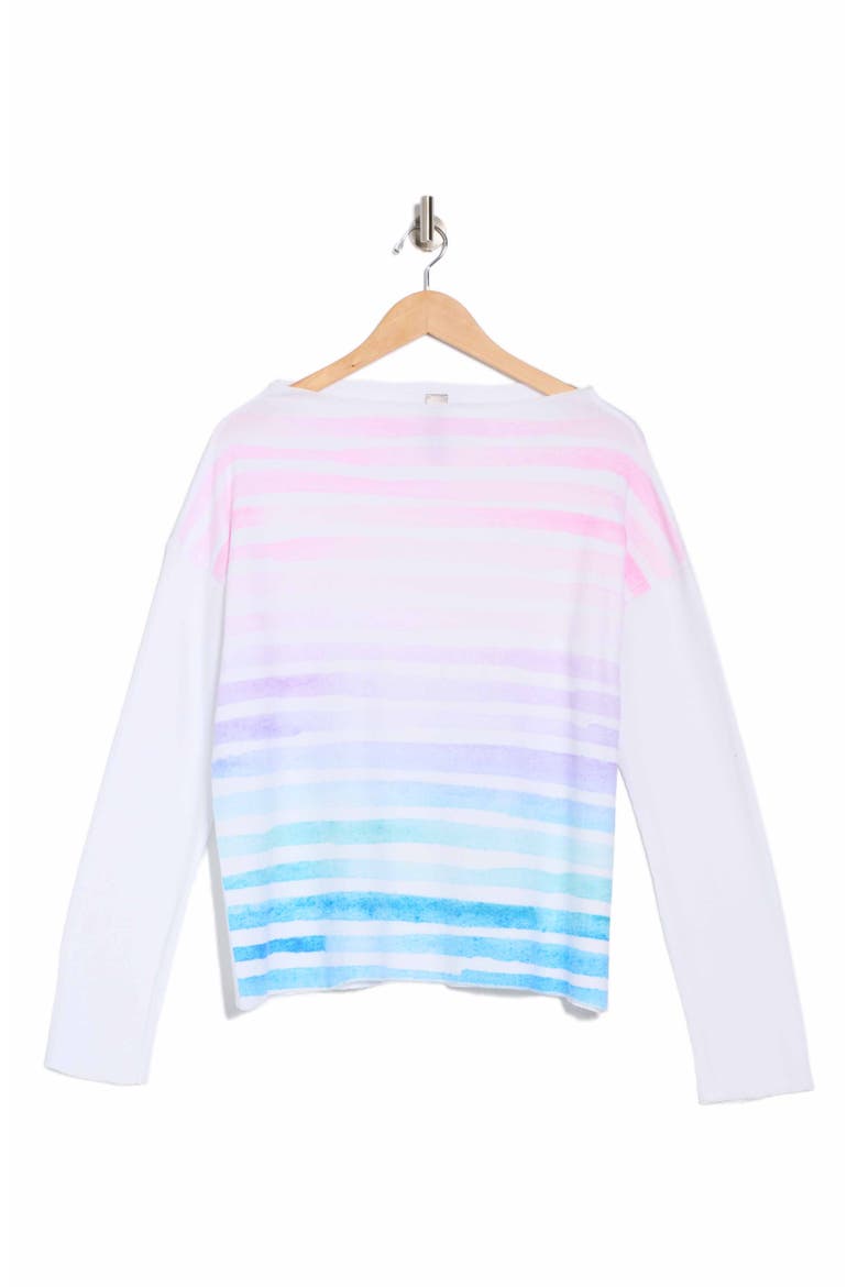 Boat Neck Sweater, Alternate, color, IVORY BLUE WATERCOLORS PRINT