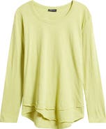 APNY Layered Hem Cotton Slub Top