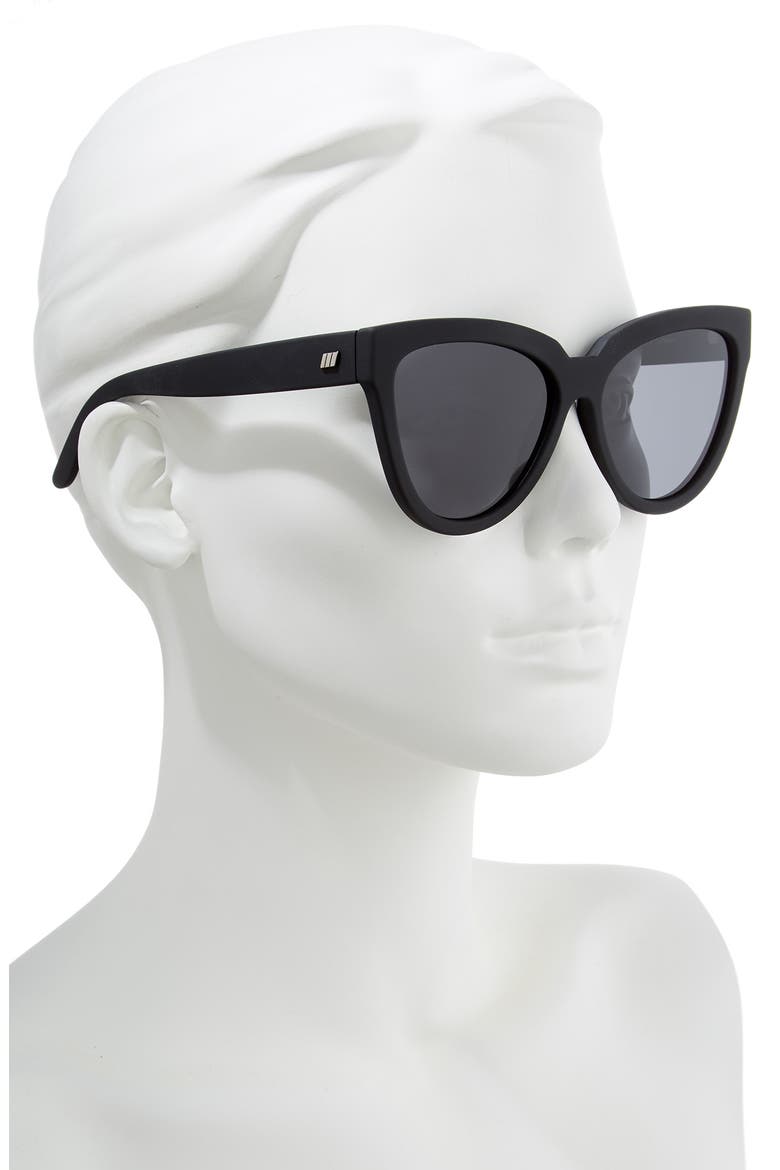 Liar Liar 57mm Polarized Cat Eye Sunglasses, Alternate, color, BLACK RUBBER