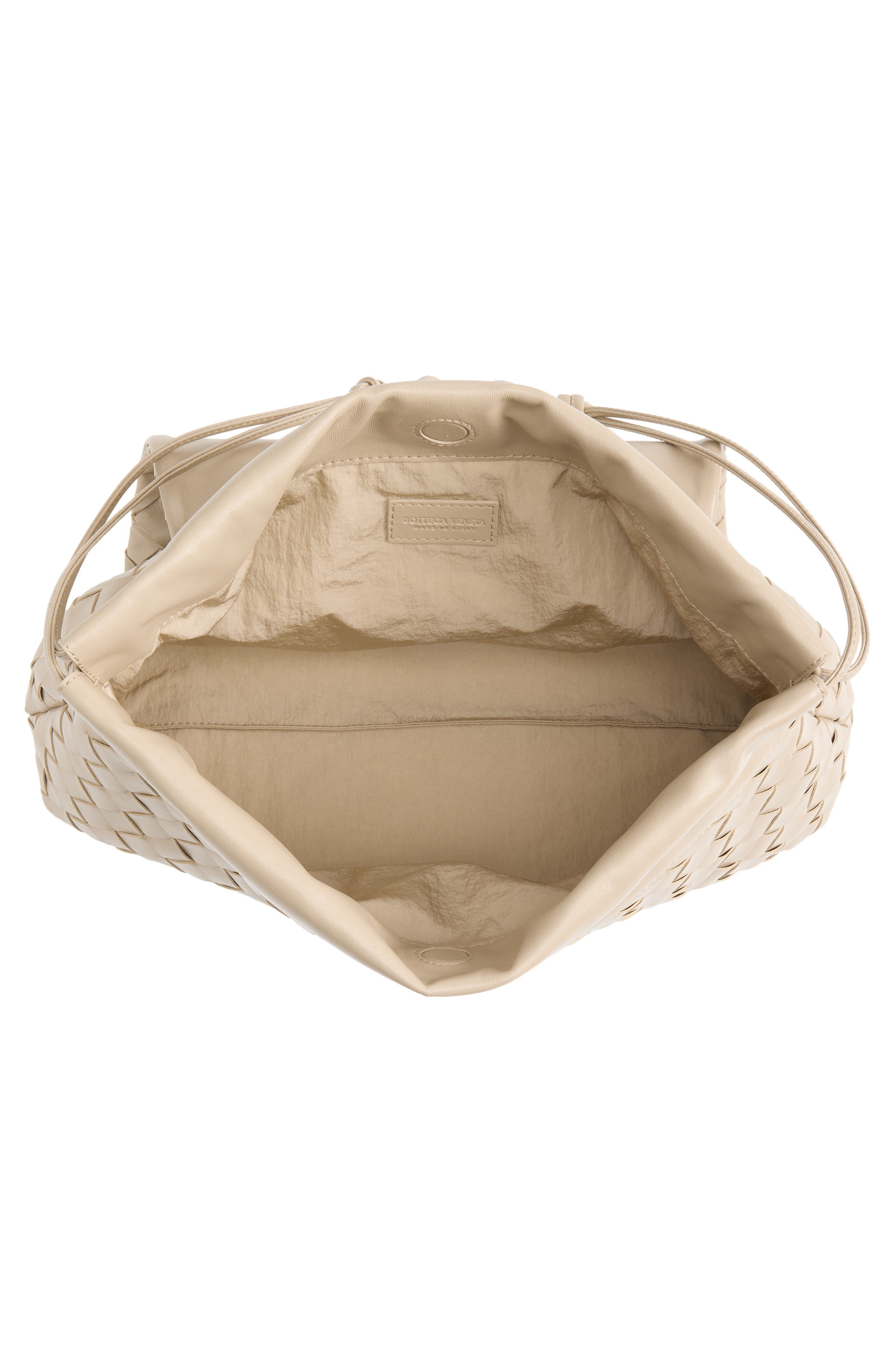 Dustbag Day Intrecciato Leather Shoulder Bag, Alternate, color, 9615 ECRU-GOLD