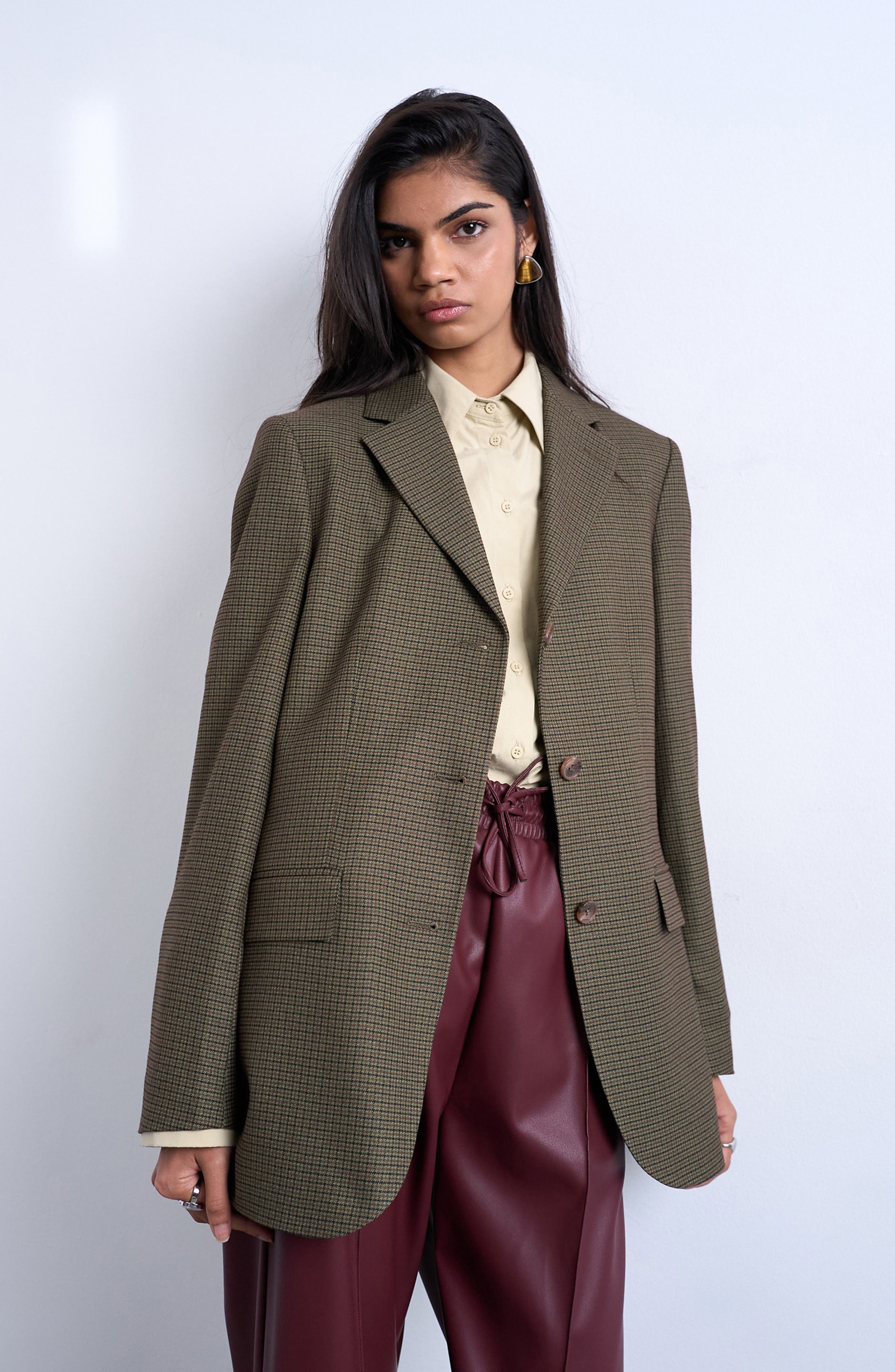 Oversize Houndstooth Blazer