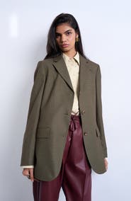 Topshop Oversize Houndstooth Blazer