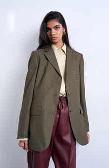 Topshop Oversize Houndstooth Blazer