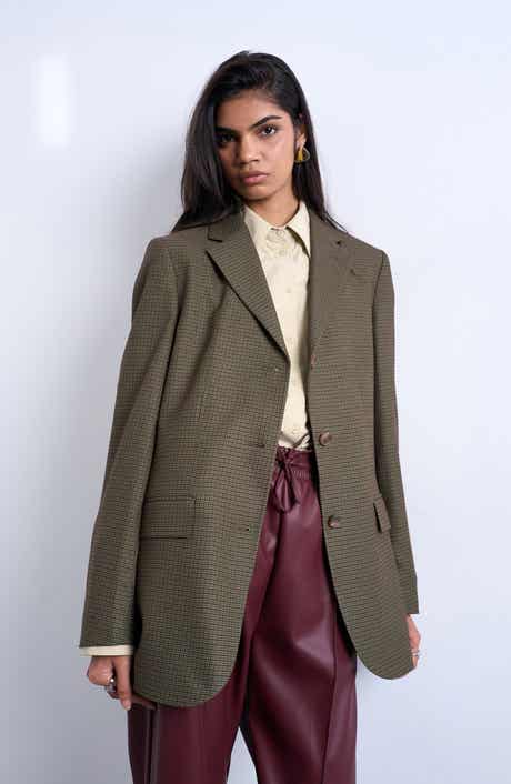 Topshop Oversize Houndstooth Blazer