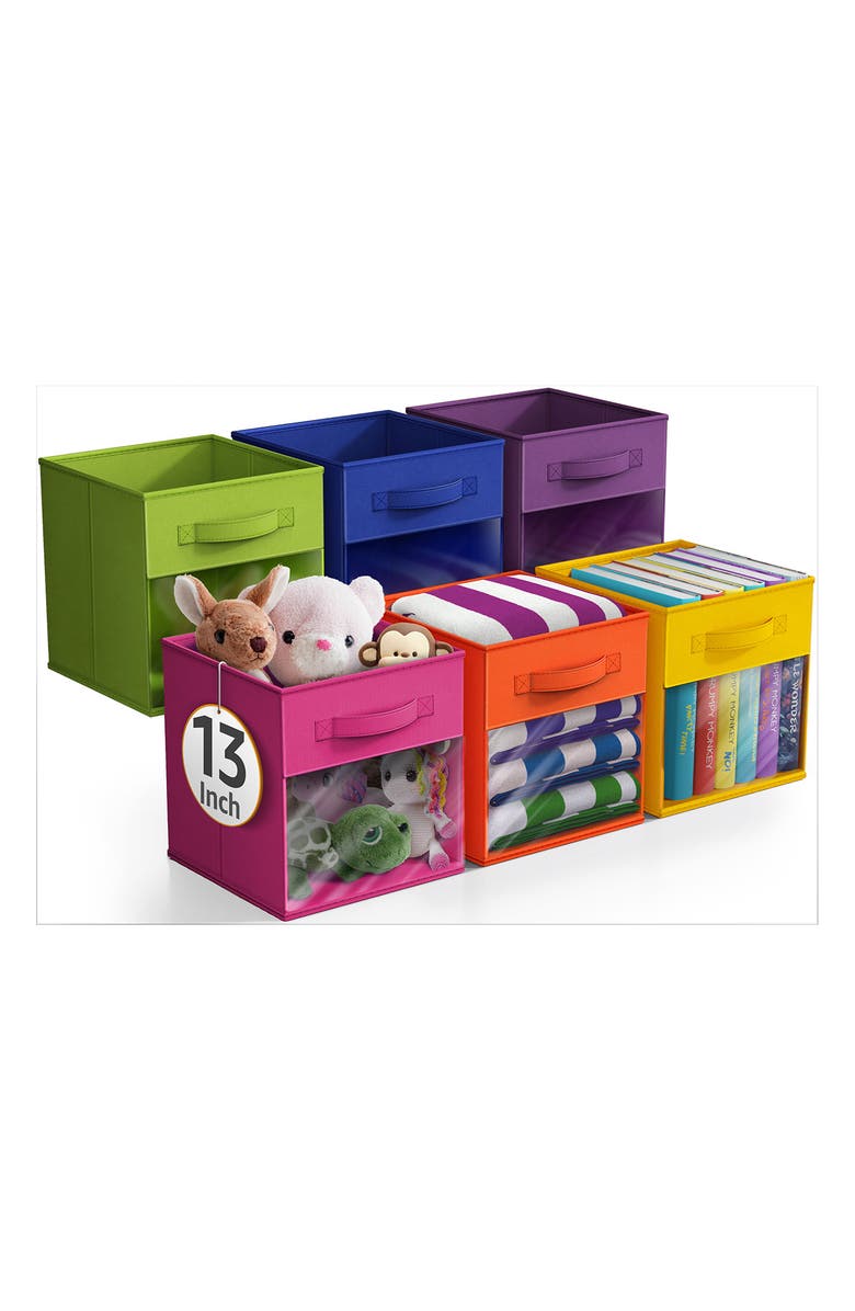 SORBUS 6-Pack Window Storage Cubes, Main, color, Multicolored