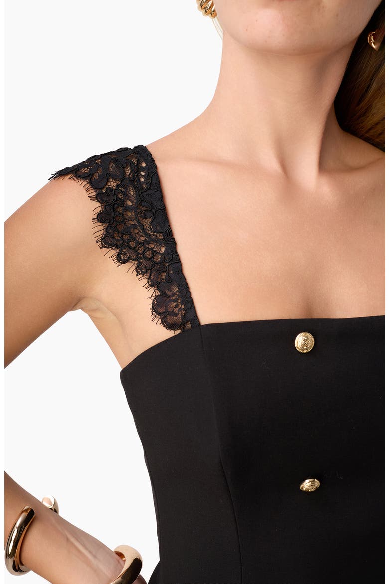 Deanna Faux Double Breasted Top, Alternate, color, BLACK