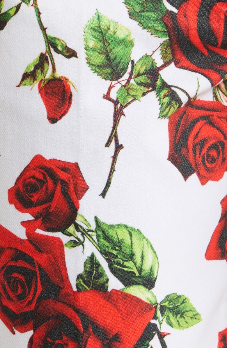 L'AGENCE Blaine Rose Stovepipe Nonstretch Jeans, Alternate, color, White/ Red Romantic Rose