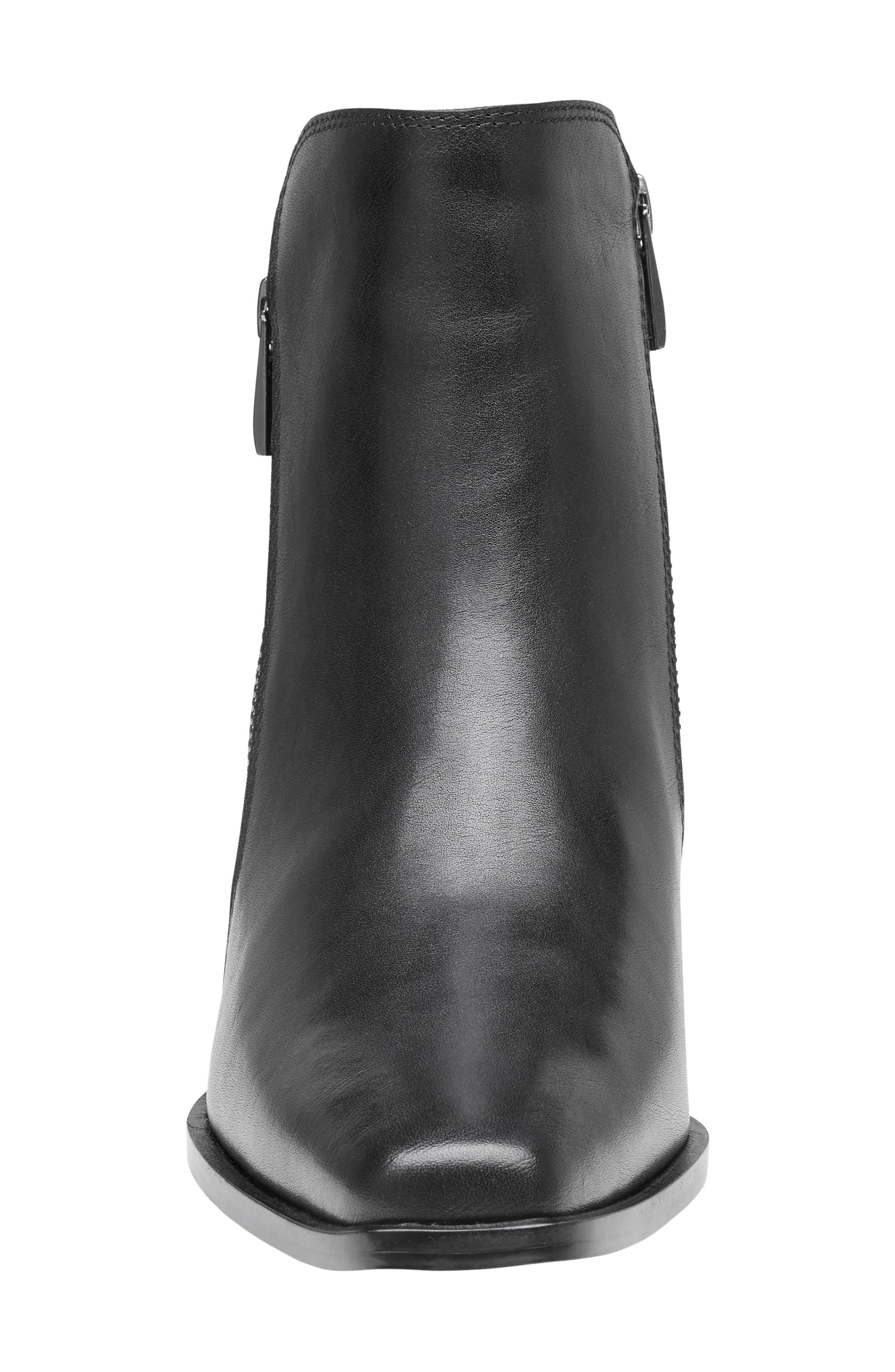Kalista Double Zip Bootie, Alternate, color, BLACK CALFSKIN
