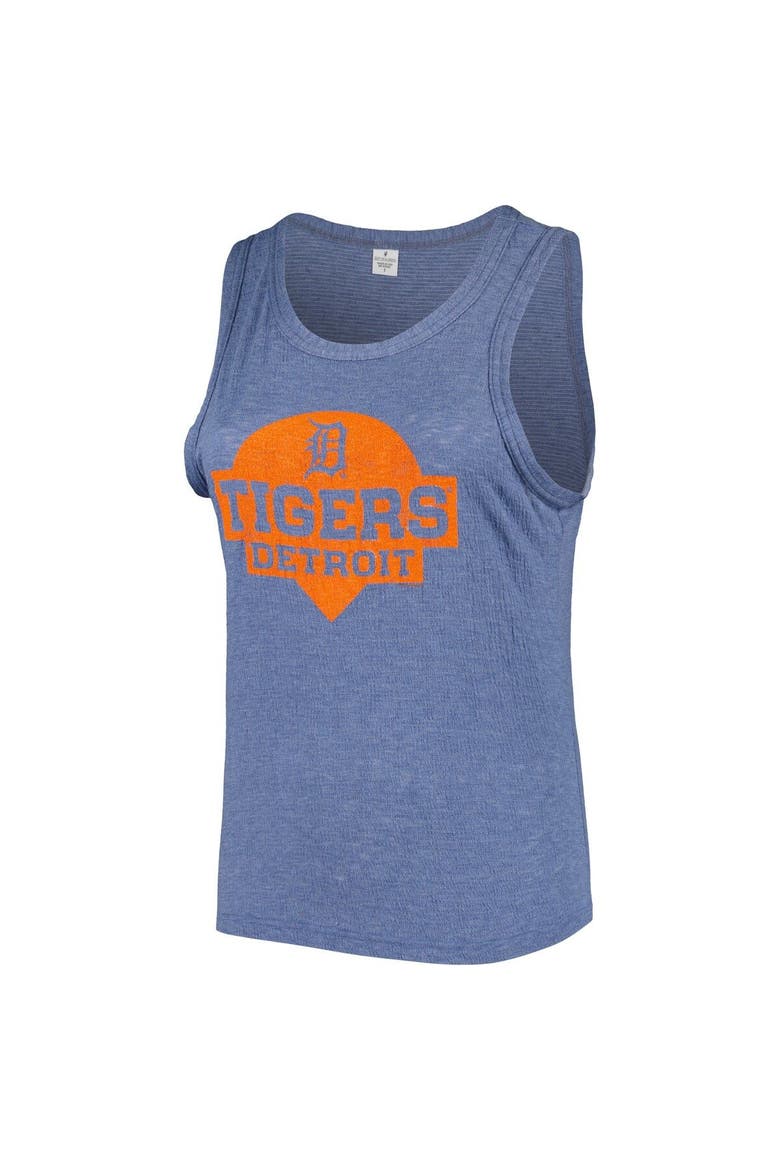 Women's Soft as a Grape Navy Detroit Tigers Plus Size High Neck Tri-Blend Tank Top, Alternate, color, Navy