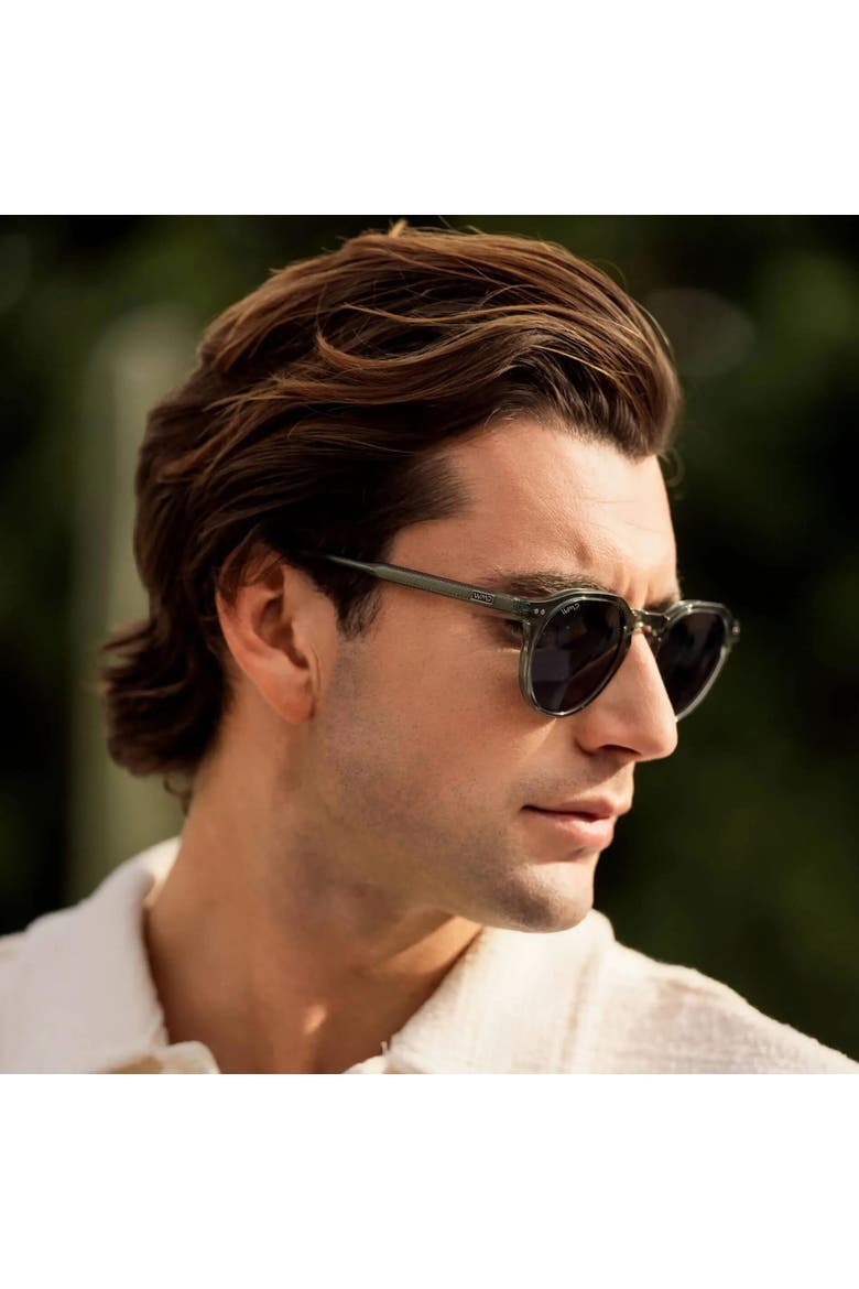 Ralph - 48mm Geometric Round Polarized Sunglasses, Alternate, color, Crystal Agave Green