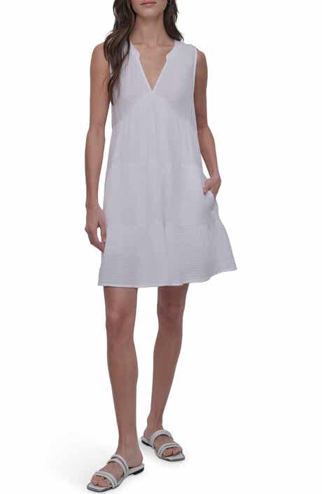 DKNY Jeans Double Crepe Cotton Gauze Dress