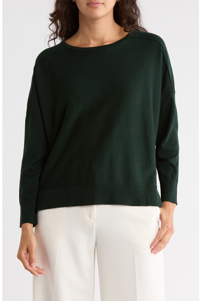 Drop Shoulder Tunic Sweater, Main, color, HUNTER