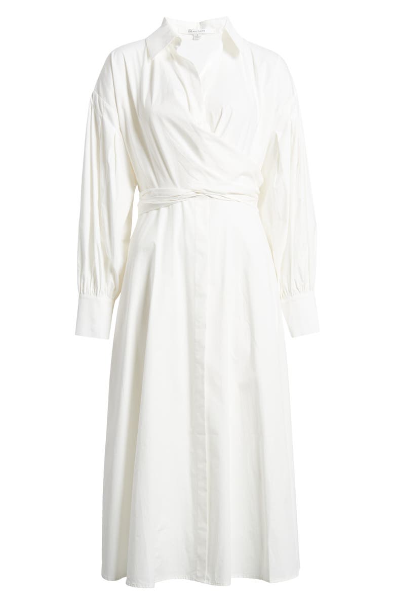 ZOE AND CLAIRE Tie Waist Long Sleeve Cotton Shirtdress, Alternate, color, 