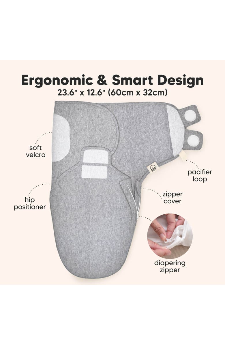 KeaBabies 3-Pack Soothe Zippy Swaddle Wrap, Alternate, color, Cloud