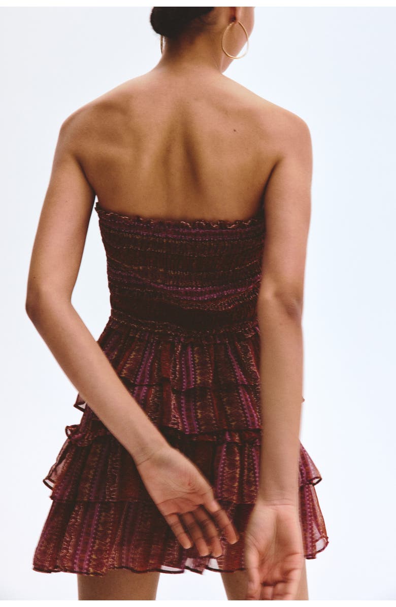 H&M Tiered Chiffon Mini Skort, Alternate, color, Orange/Paisley