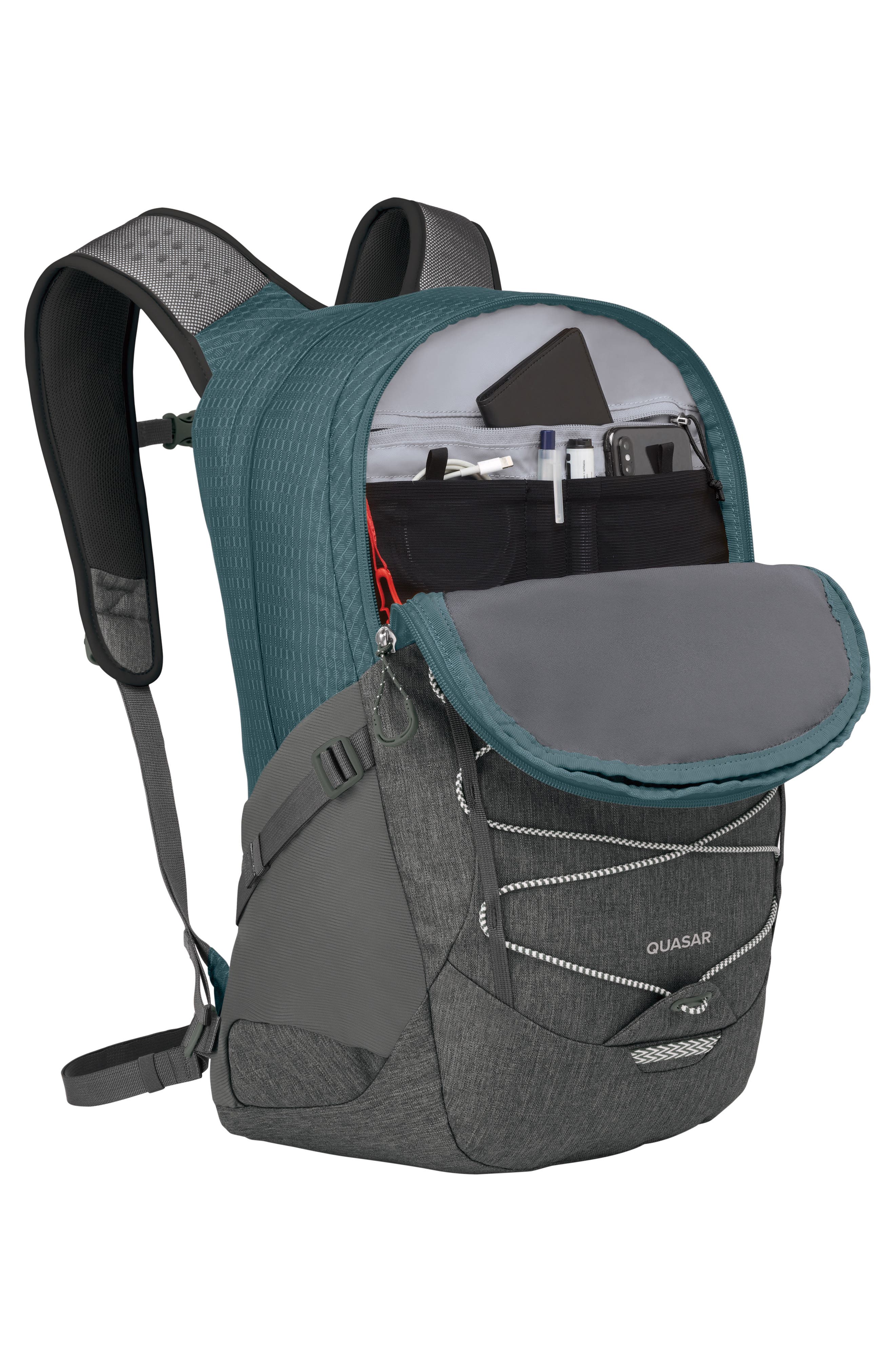 Quasar 26-Liter Backpack, Alternate, color, CASCADE BLUE/COAL GREY HEATHER