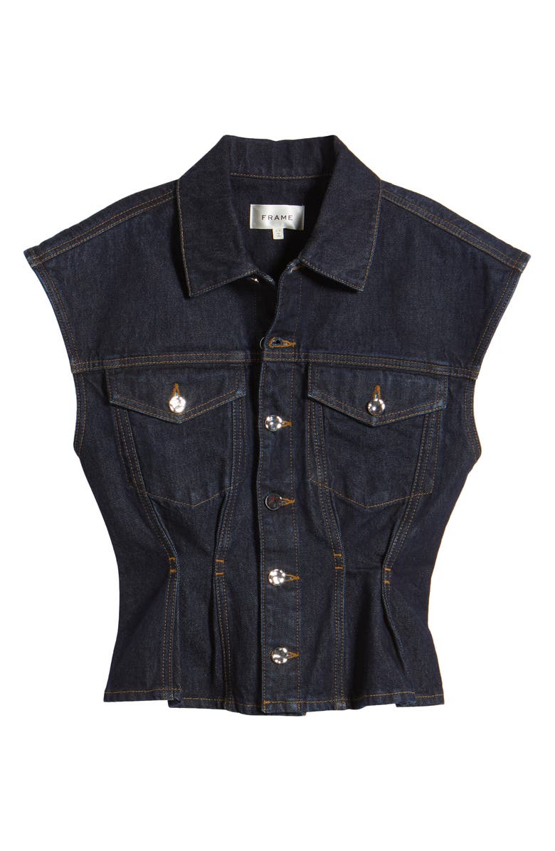 FRAME The Nipped Denim Vest, Alternate, color, Rinse