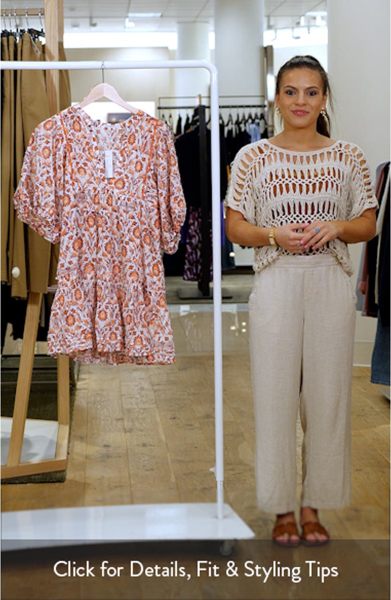 Aria Print Cotton Cover-Up Minidress, sales video thumbnail