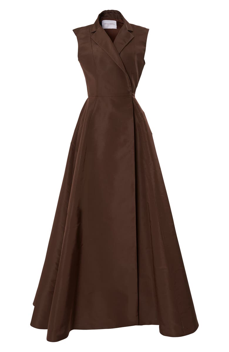 Carolina Herrera Sleeveless Trench Silk Ballgown, Alternate, color, 