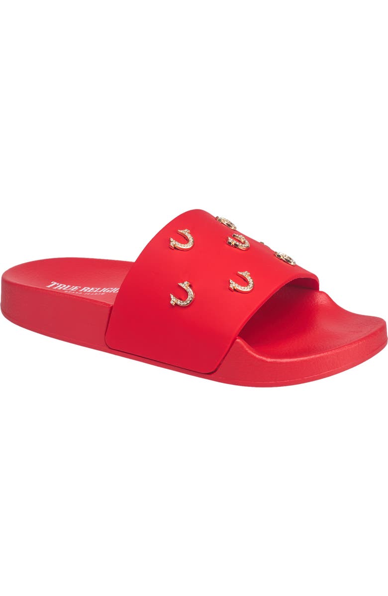 True Religion Kash Pool Slide, Main, color, Red