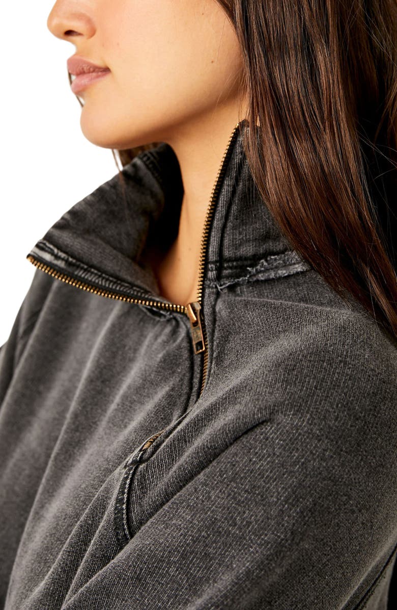 Free People Just a Game Asymmetric Half Zip Sweatshirt, Alternate, color,