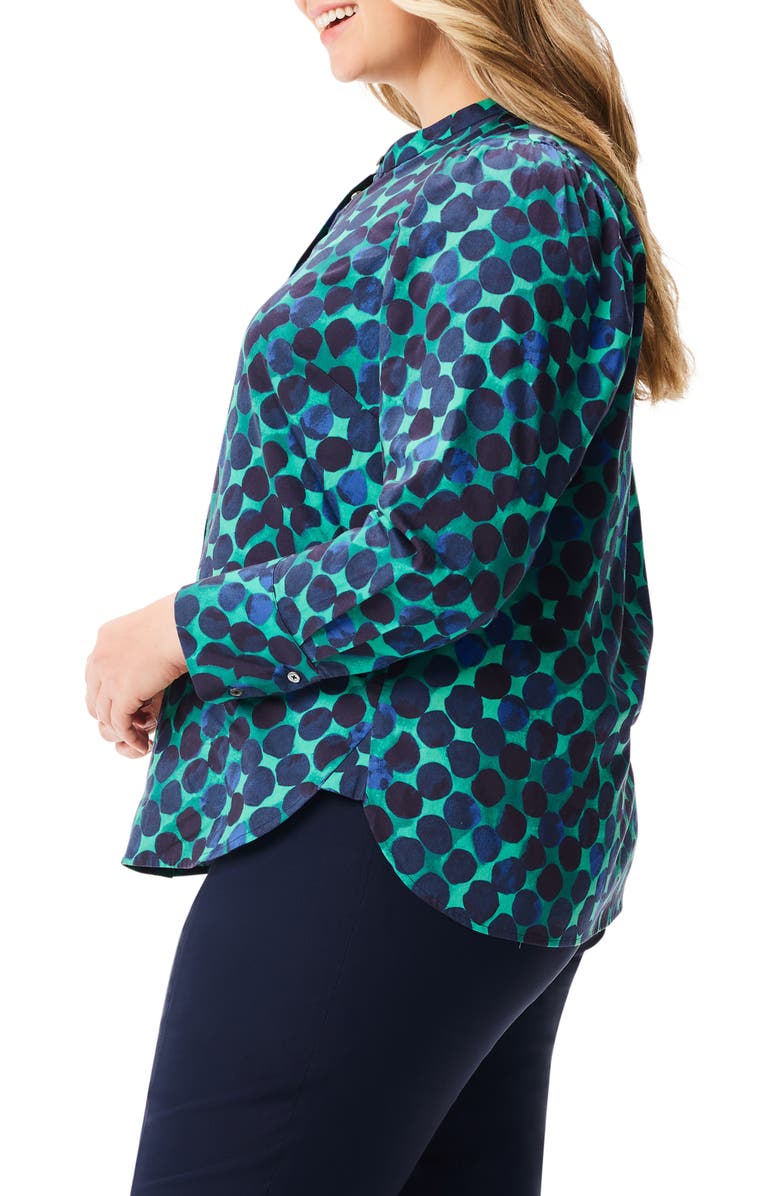 NIC+ZOE Ocean Dot Stretch Cotton Sateen Top, Alternate, color,