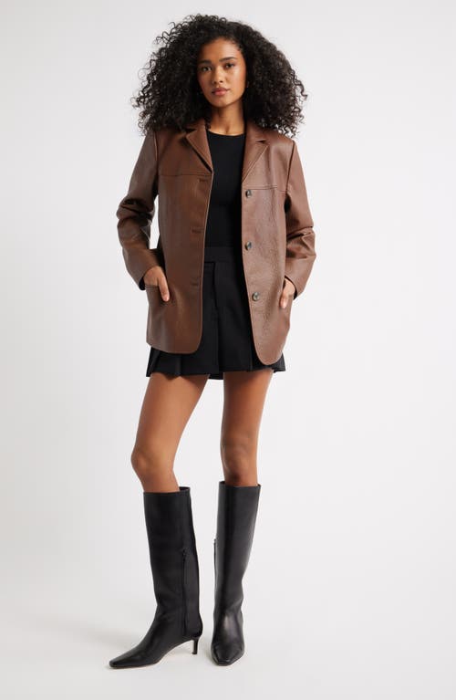 Open Edit Pebble Faux Leather Jacket
