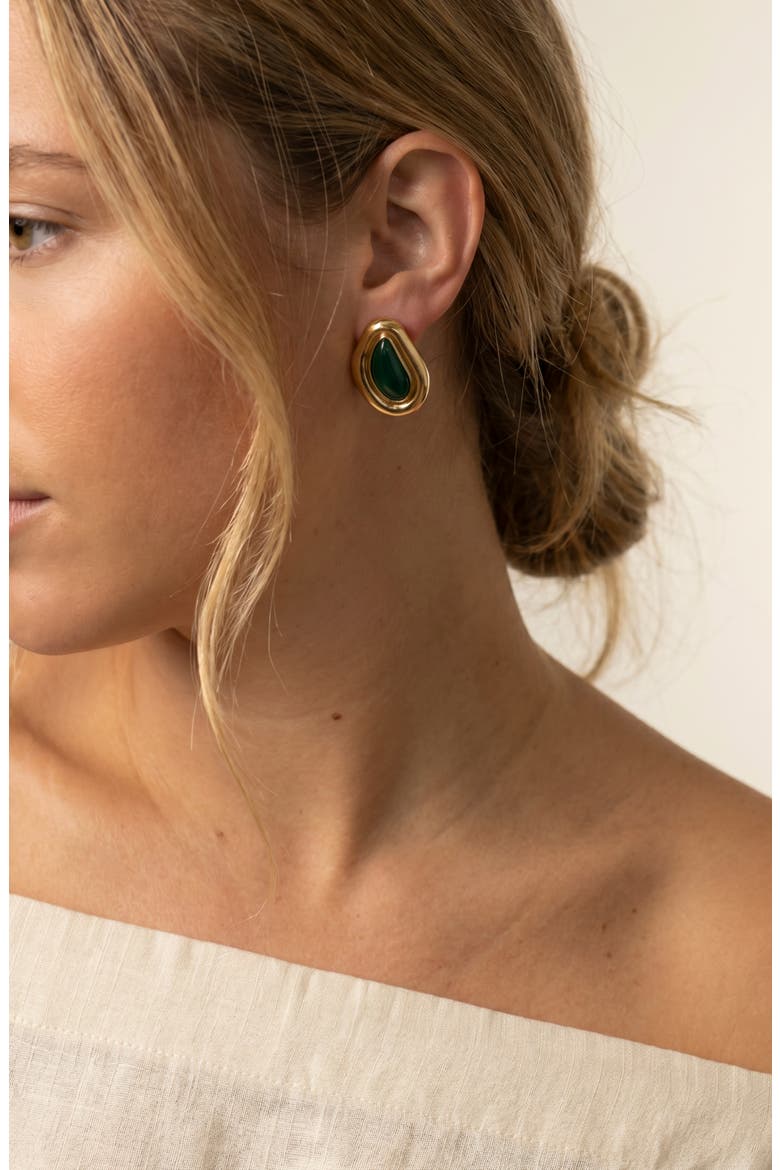 Statement Stud Earrings, Alternate, color, GOLD