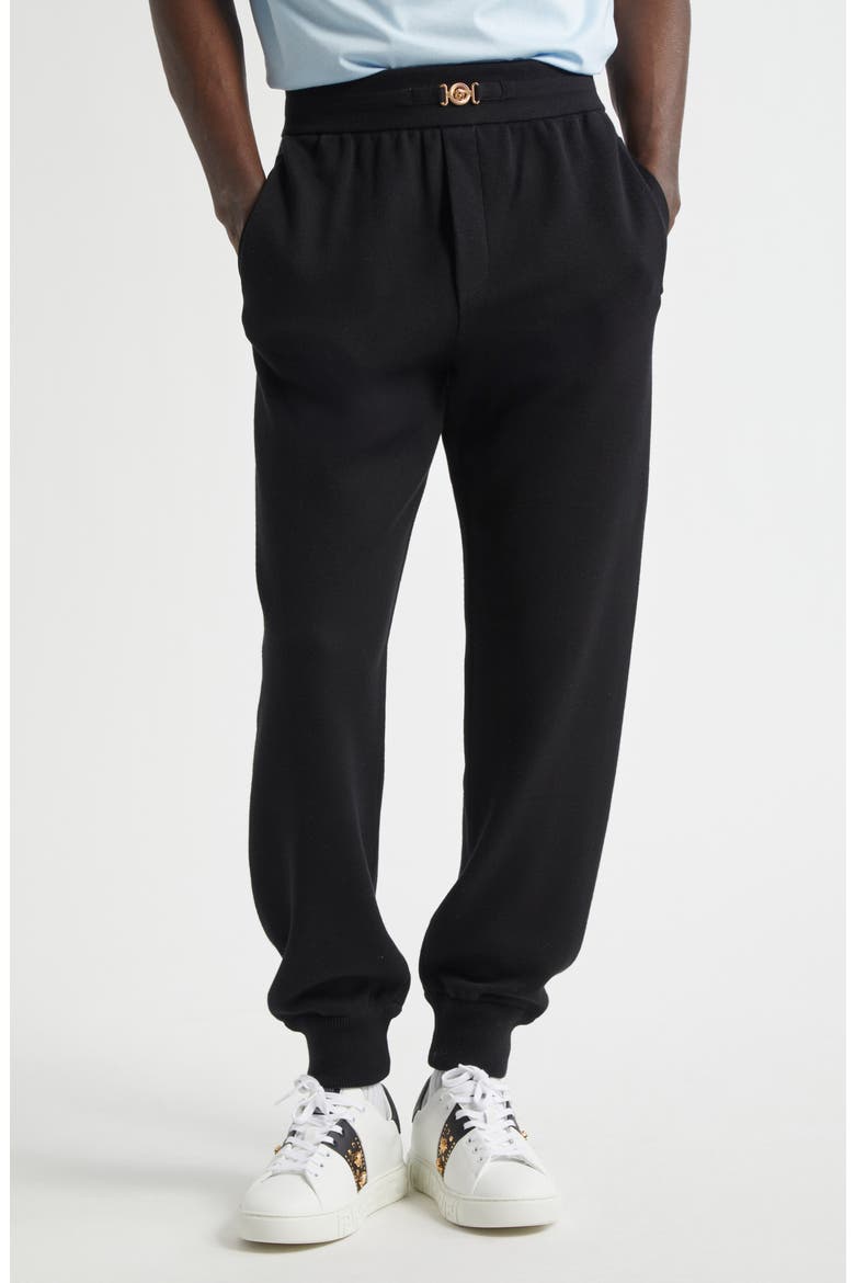 Medusa Biggie Cotton & Cashmere Joggers, Main, color, BLACK