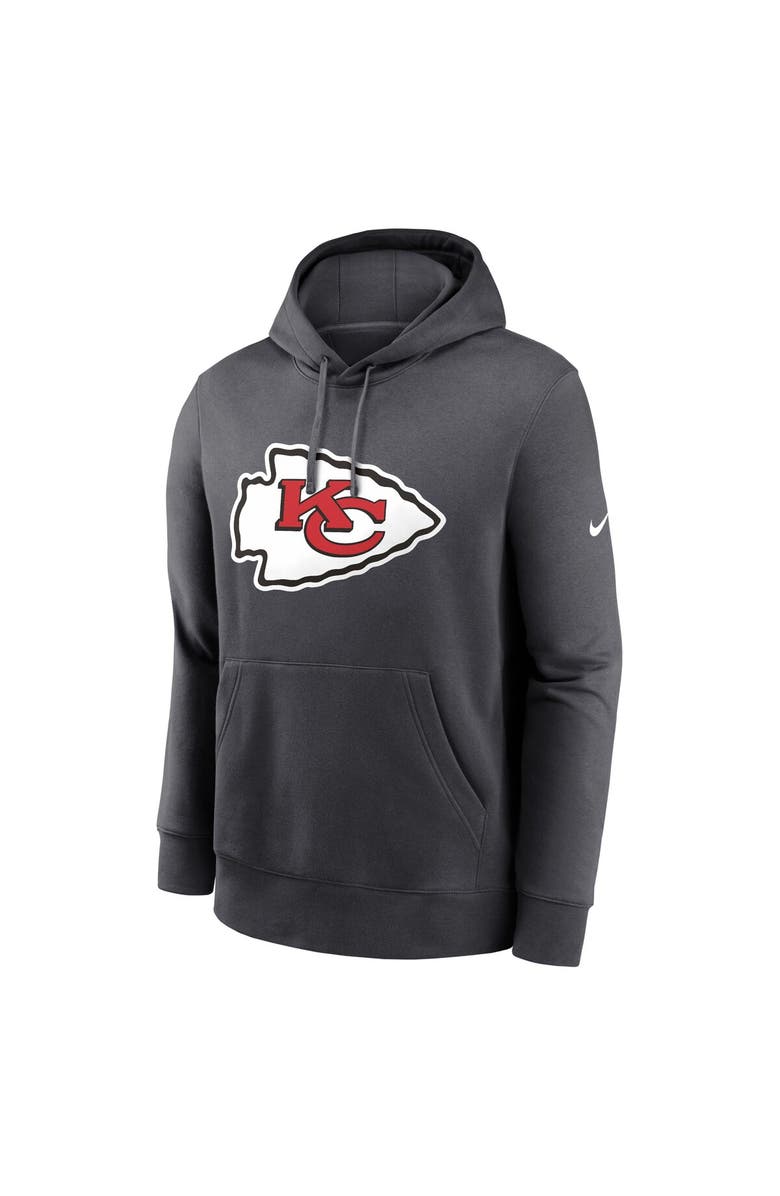 Nike Men's Nike Anthracite Kansas City Chiefs Club Logo Pullover Hoodie, Alternate, color, Anthracite