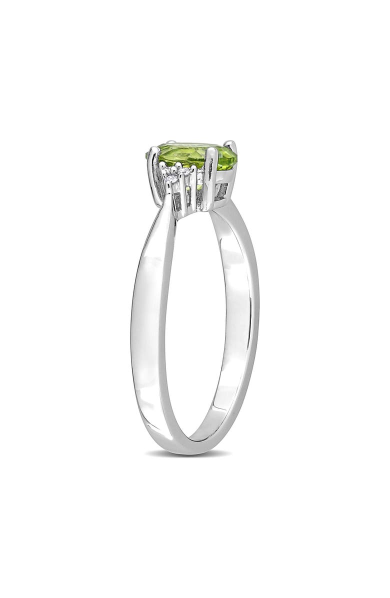DELMAR Oval Cut Peridot & Diamond Ring & Drop Earrings Set - 0.06ct., Alternate, color,