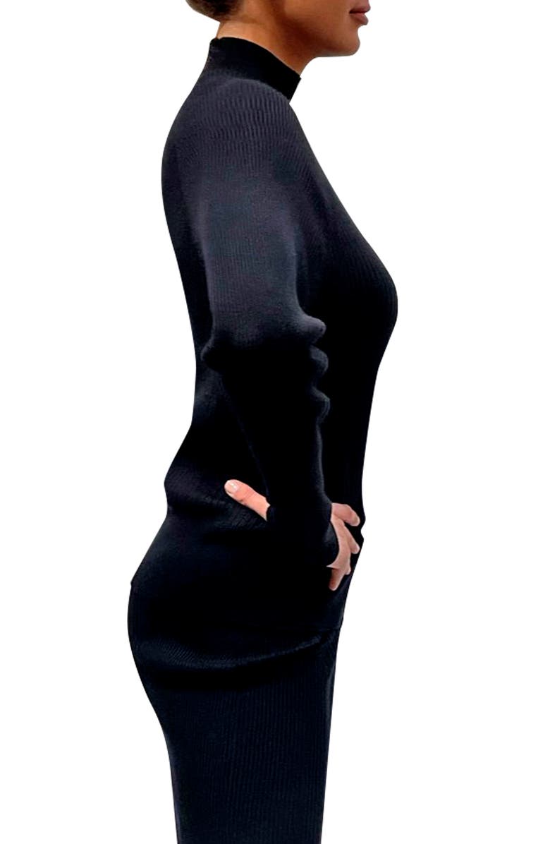 Jaclyn Smith Mock Neck Rib Sweater, Alternate, color,