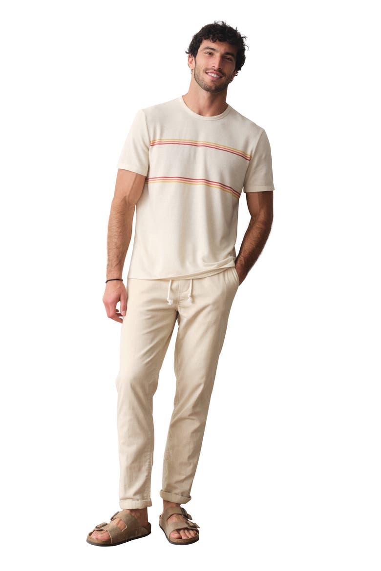 Signature Jacquard Crewneck T-Shirt, Alternate, color, WHITE SUNSET STRIPE