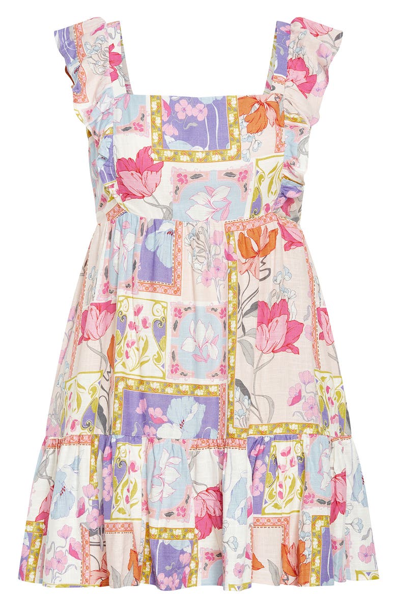 City Chic Flirty Tie Back Ruffle Minidress, Alternate, color, Flirtini