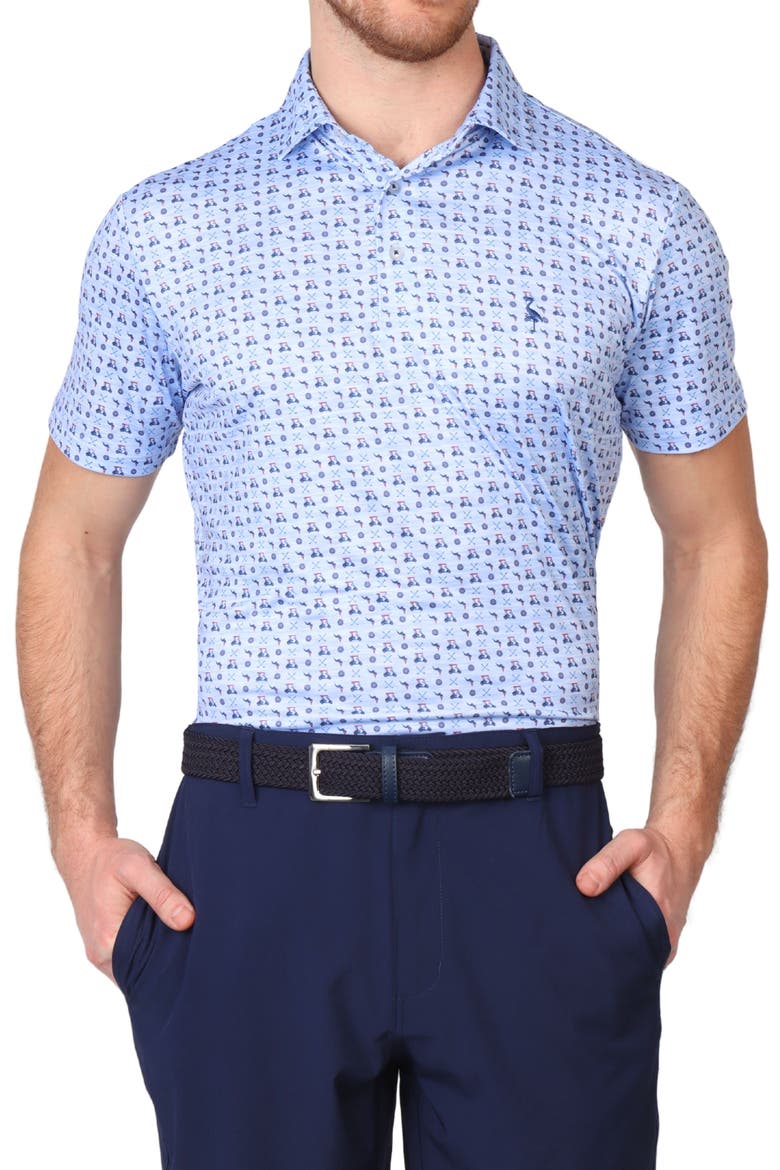 Golf Cart Print Performance Polo, Alternate, color, BLUE BYRD