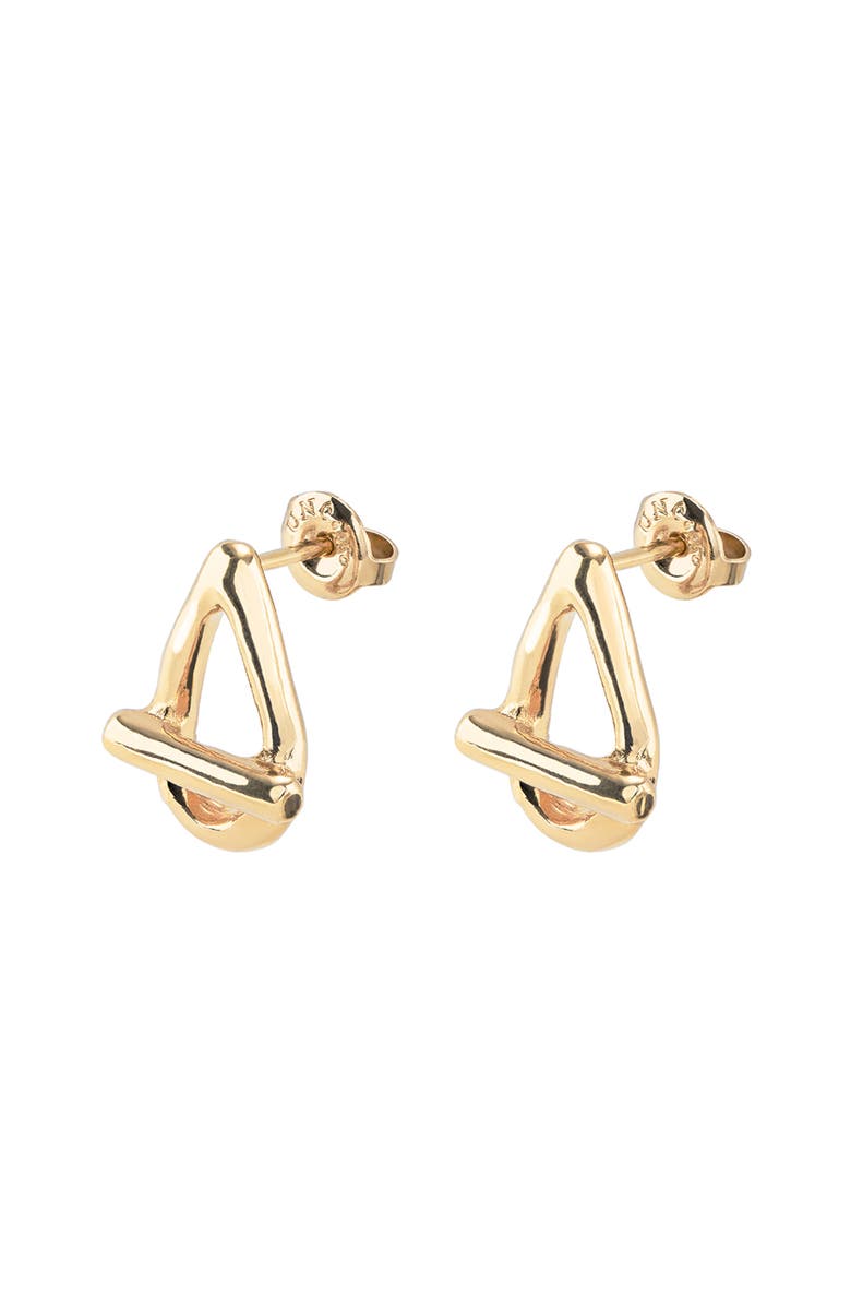 UNODE50 Drop Oval Link Shaped Earrings, Alternate, color, Gold
