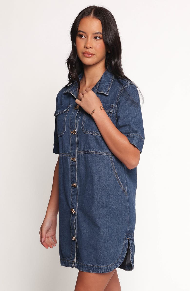 Petal & Pup Fleming Denim Mini Shirtdress, Alternate, color, Denim