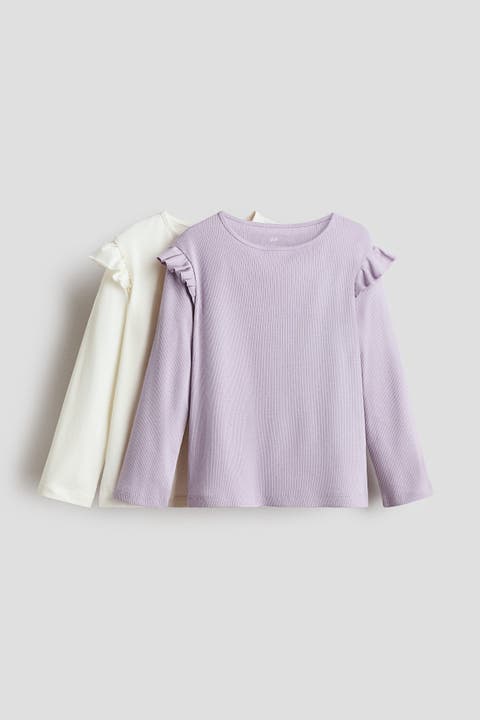 2-pack Frill-trimmed Jersey Tops