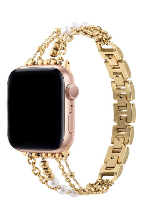The Posh Tech Michelle Stainless Steel Apple Watch® Watchband In Gold